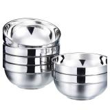 6 Pack Stainless Steel Bowls for Kids and Adults Stainless Steel Cereal Bowls Double-walled Insulated Bowl Metal Snack Bowl (18 Oz)