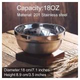 6 Pack Stainless Steel Bowls for Kids and Adults Stainless Steel Cereal Bowls Double-walled Insulated Bowl Metal Snack Bowl (18 Oz)