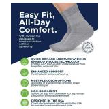 Pembrook Bamboo Viscose Diabetic Socks for Women & Men - Ankle Socks for Swollen Feet | Neuropathy Socks | Stretch Top Diabetic Socks for Men 9-12 | Black, Gray, White