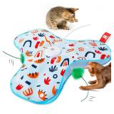 Potaroma Hide and Seek Interactive Cat Toys, Moving Concealed Wand Feather, Automatic Chargeable Indoor Kitten Exercise Kicker, Mouse Squeaky, Floral Cover