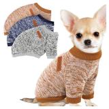2 Pack Dog Sweaters for Small Dogs Girl Boy Winter Fleece Clothes Warm Soft Dog Sweatshirt Outfit for Dogs Cats Pet Apparel