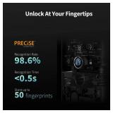 Aqara Smart Lock U100, Fingerprint Keyless Entry Door Lock with Apple Home Key, Touchscreen Keypad, Bluetooth Electronic Deadbolt, IP65 Weatherproof, Supports Apple HomeKit, Alexa, Google, IFTTT, Gray