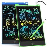 TECJOE 10 Inch 2 Pack LCD Writing Tablet, Colorful Doodle Board Drawing Tablet for Kids, Kids Travel Learning Toys Christmas Birthday Gifts for 3 4 5 6 7 8 Year Old Boys and Girls Toddlers