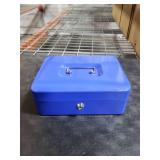 KYODOLED Large Lock Box with Money Tray,Storage Cash Box with Lock,Safe Metal Box for Money,9.84x 7.87x 3.54 Blue Large LOCKED SHUT***
