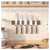Magnetic Knife Holder for Wall, 16 Acacia Wood No Drill Knife Magnet Strip Use as Tool Key Storage Knife Bar, Powerful Wall Mounted Magnetic Knife Rack for Refrigerator & Kitchen Utensil Organizer