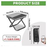 Lunale Portable Ultralight Collapsible Stool,Camping Chair,Handbag Style Pocket Foldable Stool for Camping Travel Fishing Hiking and Outdoor Activities(Gray)