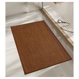 chakme Bathroom Rugs Mat 32x17, Ultra Thin Non Slip Bath Mat Quick Dry Absorbent Bath Mat for Bathroom, (Rust, 32x17)