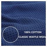 Homaxy 100% Cotton Waffle Weave Kitchen Dish Cloths, Ultra Soft Absorbent Quick Drying Dish Towels, 12 x 12 Inches, 6-Pack, Navy Blue
