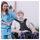 Wheelchair Seat Belt for Adults Chest Harness Safety Strap for Elderly & Disabled Torso Support with Adjustable Anti-Slip Restraint Vest Black