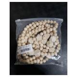 Contoeey Magnetic Curtain Tiebacks Farmhouse Tie Backs for Curtains 6 Pack Boho Window Curtain Holdbacks Wood Bead Curtain Tie Backs for Bedroom Decor, Natural Wood