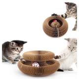 Kitty Kurlz Magic Organ Cat Scratcher Toys for Indoor, 1 Pack Twisty Paws Kitten Toy Cardboard Scratching Pads for Claw Grinding Interactive Mental Physical Exercise
