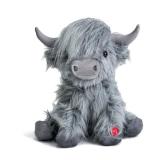 Tonpect Highland Cow Stuffed Animal with Mooing Sound, 10 inch, Cuddly Farm Cow Toy for Boys Girls Gift Decoration