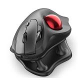 Nulea M511 Wireless Trackball Mouse, Rechargeable Ergonomic Thumb-Control Mouse with Tilt Stand, Smooth & Precision Tracking, 3 Device Connection (Bluetooth or USB Receiver), for PC/Mac/Laptop-Red