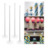 YALLOVE Balloon Column Stand Kit Set of 4, 7 Feet Height Adjustable Balloon Tower Pillar with Reusable Metal Telescopic Design for Birthday, Wedding, Baby Shower, Graduation Party Decoration