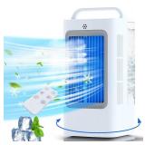XAMATTS Portable Air Conditioners, 1700ml Evaporative Air Cooler with Remote, 120° Oscillating Mini Air Conditioner Portable with 3 Speeds & 1-7H Timer, Portable AC Unit for Bedroom Room Office D