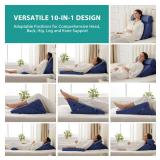 Bedluxe 3Pcs Orthopedic Bed Wedge Pillow Set, Foam Wedge Pillow Post Surgery for Back, Leg and Knee Support, Adjustable 9&12 Inch Folding Triangle Pillow for Sleeping, Acid Reflux, Snoring, Navy