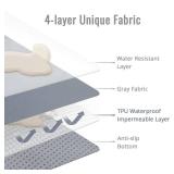 Blissful Diary Baby Splat Mat for Under High Chair, 50.4 x 50.4 Inch Wipeable Splash Mat, Waterproof and Washable, Anti-Slip Floor Protector, Gray