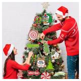 80Pcs Christmas Tree Ornaments Decorations Whoville Christmas Tree Hanging Ornaments for Christmas Holiday Home Tree Decor