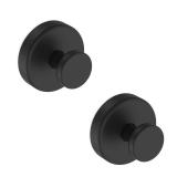 Bntuk Suction Cup Hooks for Shower, Removable Towel Hooks for Bathroom Window Glass Door Wall, Bath Robe Looafh Wreath Hook for Hanging - 2 Pack, Black