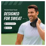 DRYKI Sweat Absorbing Handkerchiefs - The Original Pocket-Sized Sweat Towels - Quick-Dry Microfiber Sweat Rags for Face, Hands, & Body - Men & Women - Gym, Sports, and Work (Black: 5 Pack)