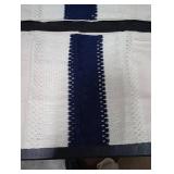 ZeeMart 2 Packs Cotton Boho Lumbar Throw Pillow Covers 12x20 Inch Contrast/Navy Blue, Soft Farmhouse Decorative Couch Pillow Cases Cushion Covers for Sofa Bed Living Room Home Decor