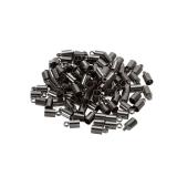 PATIKIL 100Pcs Cord End Caps 4mm End Cap Barrel Beads Kumihimo End Caps Brass for Leather Cord, Tassels, Jewelry Making 4.5mm Length Dark Gray