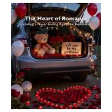 Amagic 1000 Pieces Red Artificial Rose Petals with 12 Red Heart LED Tea Lights, Rose Petals and Candles Set for Proposal, Anniversary, Romantic Night, Wedding Decor