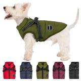 V.PET.B.R Dog Winter Coat,Warm Jacket Paded Fleece Pet Vest with Built in Harness, Windproof Reflective Cozy Adjustable Snow Pet Coat Clothes with Zipper for Small Medium Large Dogs