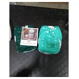 Mama Koala 3.0 Pocket Cloth Diapers for Babies with AWJ Lining, 6 Pack with 6 4-Layer Natural Cloth Diaper Inserts - Reusable and Washable Pocket Diapers (Love Green)