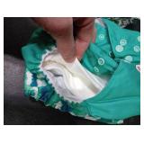 Mama Koala 3.0 Pocket Cloth Diapers for Babies with AWJ Lining, 6 Pack with 6 4-Layer Natural Cloth Diaper Inserts - Reusable and Washable Pocket Diapers (Love Green)