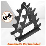 4-Tier Dumbbell Rack for 1-15 lb Weights (Dumbbell Rack Stand Only) Holds 5 Pairs Space-Saving Sturdy A-Frame Stand for Home Gym, Weight Rack for Women