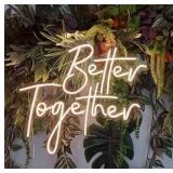 Ulalaza Better Together LED Neon Sign Night Light for Wall Party Decor Bedroom Room Bar Wedding Home Birthday Art Decoration Christmas with USB Chain Light modulator 5v