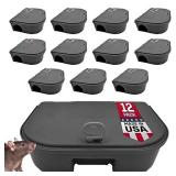 Exterminators Choice Compact Mouse Bait Station - Heavy-Duty Outdoor Rat Bait Box - Lockable Design with Key - Versatile Indoor & Outdoor Use - Pack of 12, Black, 4.75in x 3.5in x 1.25in