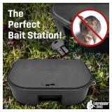 Exterminators Choice Compact Mouse Bait Station - Heavy-Duty Outdoor Rat Bait Box - Lockable Design with Key - Versatile Indoor & Outdoor Use - Pack of 12, Black, 4.75in x 3.5in x 1.25in