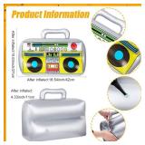 Gejoy 2 Pieces Inflatable Radio Boombox Inflatable Mobile Phone Props for 80s 90s Party Decorations Hip Hop Theme Birthdays Party Supplies