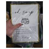 Oh Snap Sign, Wedding Disposable Camera Sign, Engagement Party Desk Decor for Guest book Alternative, Bridal Shower Reception, Bridal Shower Party Favors, Gold Frame Wedding Signs with Stand, 6