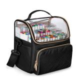 Rexmica Large Marker Organizer Case for 180 Markers, Marker Storage Bag with Dividers and 4 Pockets for Paint Markers, Paint Brushes, Colored Pencils or Other Art Supplies, Black (Patented Design)