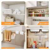 Tension Curtain Rod 18-39 Inch with 2 Brackets Adjustable Spring Loaded Curtain Rods No Drilling Extendable White Tension Rod for Window Door Closet Bookshelf Kitchen Bathroom