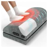 Heated Foot Rest for Under Desk at Work, Foot Stool with Vibration Massage, 2 Heat Levels, Adjustable Height, Ergonomic Memory Foam Feet Warmer Heater Footrest Under Desk,Light Gray