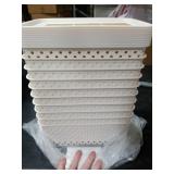 10 Pack Plastic Storage Bins with Lids, Stackable Plastic Storage Baskets for Organizing with Handles, Organizer Bins with Labels for Room, Craft, Containers for Pantry Organizers and Storage