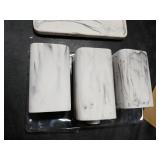 ZCCZ Bathroom Accessory Sets, 4 Pieces Bathroom Accessories Complete Set Vanity Countertop Accessory Set with Marble Look, Includes Lotion Dispenser Soap Pump, Tumbler, Toothbrush Holder and Tray