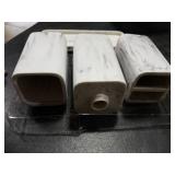 ZCCZ Bathroom Accessory Sets, 4 Pieces Bathroom Accessories Complete Set Vanity Countertop Accessory Set with Marble Look, Includes Lotion Dispenser Soap Pump, Tumbler, Toothbrush Holder and Tray