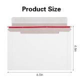 100 Pack 6.5x4.5 inch Rigid Mailer Self Seal Photo Document Mailers, Stay Flat White Cardboard Shipping Envelopes White Photography Mailers for CD, Photos, Document
