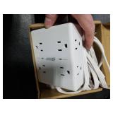 Flat Plug Surge Protector Power Strip, 6ft Ultra Thin Extension Cord with 4 USB (2 USB C Port), 8 Outlets Desk Charging Station, Wall Mountable Outlet Extender for Home Office, College Dorm Room