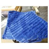 18x18 Throw Pillow Covers Set of 2, Decorative Faux Fur Covers for Bed, Couch Soft Fluffy Pillow Cover with Velvet Back for Living Room, Neutral Home Decor Accent for Sofa - Blue