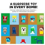 TNT Creeper Bath Bomb for Kids with Block Builder Surprise Toys Inside (1 Pack) Large Fizzy Bubble Mine Bomb - Easter Basket Stuffers for Boys, Fruity Scent, Skin-Safe, Made in USA by Two Sisters