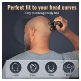 Hugdew 5 in 1 Head Shavers for Bald Men, Skull Head Shaver with Rechargeable Battery, Electric Razor, Hair Clippers, Nose Hair Trimmer, Cleaning Brush, Hair Manager, Idea Gift for Men(Brown)