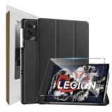 Suttkue for Lenovo Legion Y700 2025 3RD Case with Screen Protector(1 Pack),high quality Hard Shell, Lightweight,Quality PU,Anti-Fingerpirnts, Scratch Resistant, Black for Y700 2025 3RD 8.8 inch