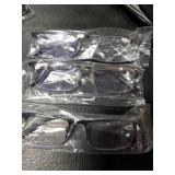 JJWELL 3 Pack Mens Reading Glasses Blue Light Blocking, Metal Rectangle Semi Rimless Readers for Men, Anti Eyestrain/Computer Glare/UV, Half Frame Spring Hinge Eyeglasses with Pouches(3.00)