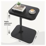 MYBEILEYI TV Tray Table, Adjustable Height, Flip-Top, Snack Side Table with 360° Swivel and 180° Tilt, C Shaped End Table for Couch, Sofa, Bed, Recliner, Black